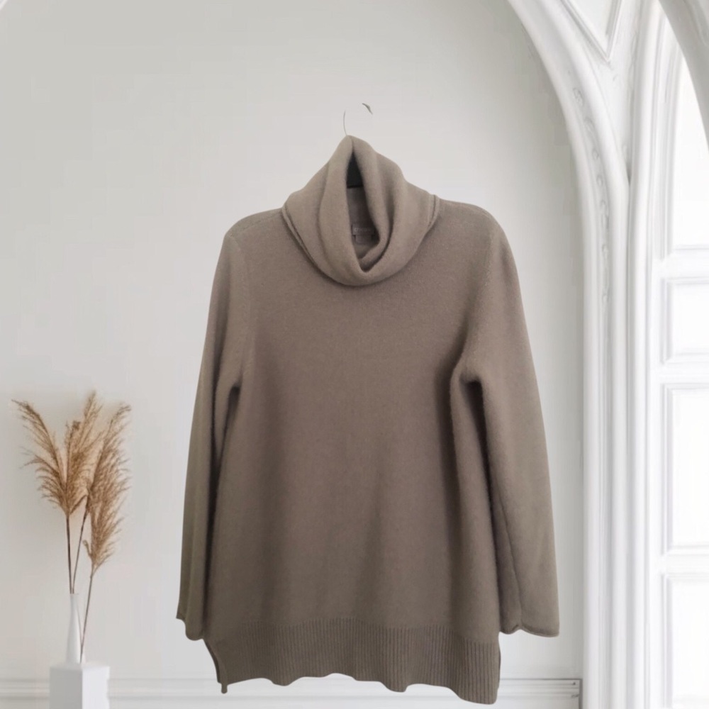 Chicos Cozy Taupe Cowl Neck Sweater